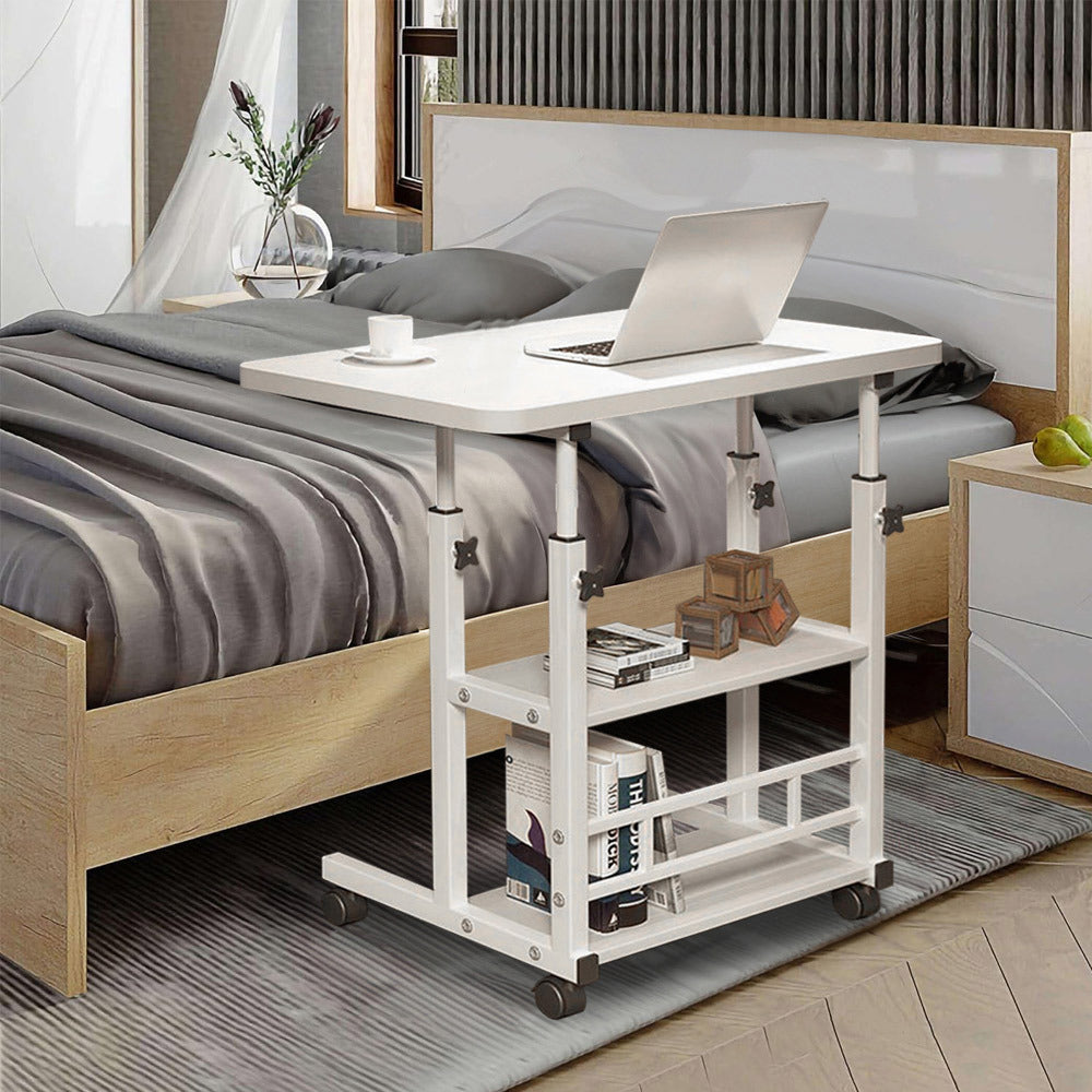 Bedside Table with Adjustable Height, Wheels, Lockable, Metal - product gallery image 8
