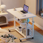 Bedside Table with Adjustable Height, Wheels, Lockable, Metal - product gallery image 9