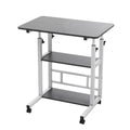 Bedside Table with Adjustable Height, Wheels, Lockable, Metal
