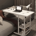 Bedside Table with Adjustable Height, Wheels, Metal, 1pc, Density Board + Metal