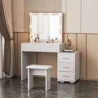 Bedside Table with Dressing LED Hollywood Mirror Vanity Makeup - product gallery image 2
