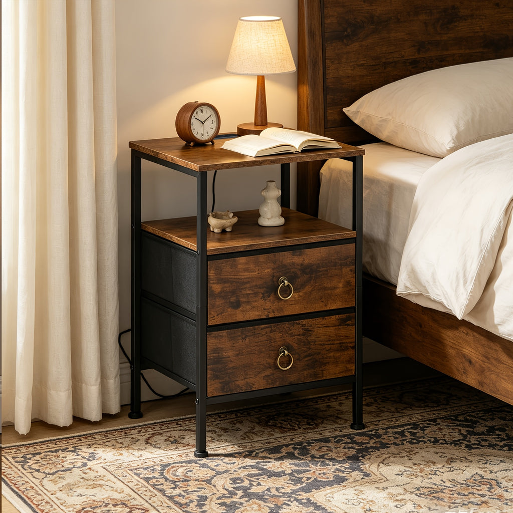 Bedside Table with Easy Assembly, Charging Station, USB Ports Power Outlet - product gallery image 3