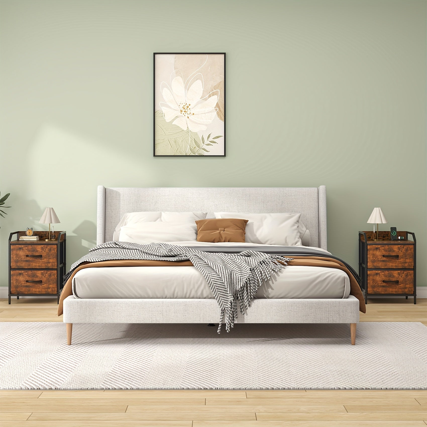 Bedside Table with Easy Assembly, Drawers Small Nightstand Bedroom, Chest - product gallery image 5