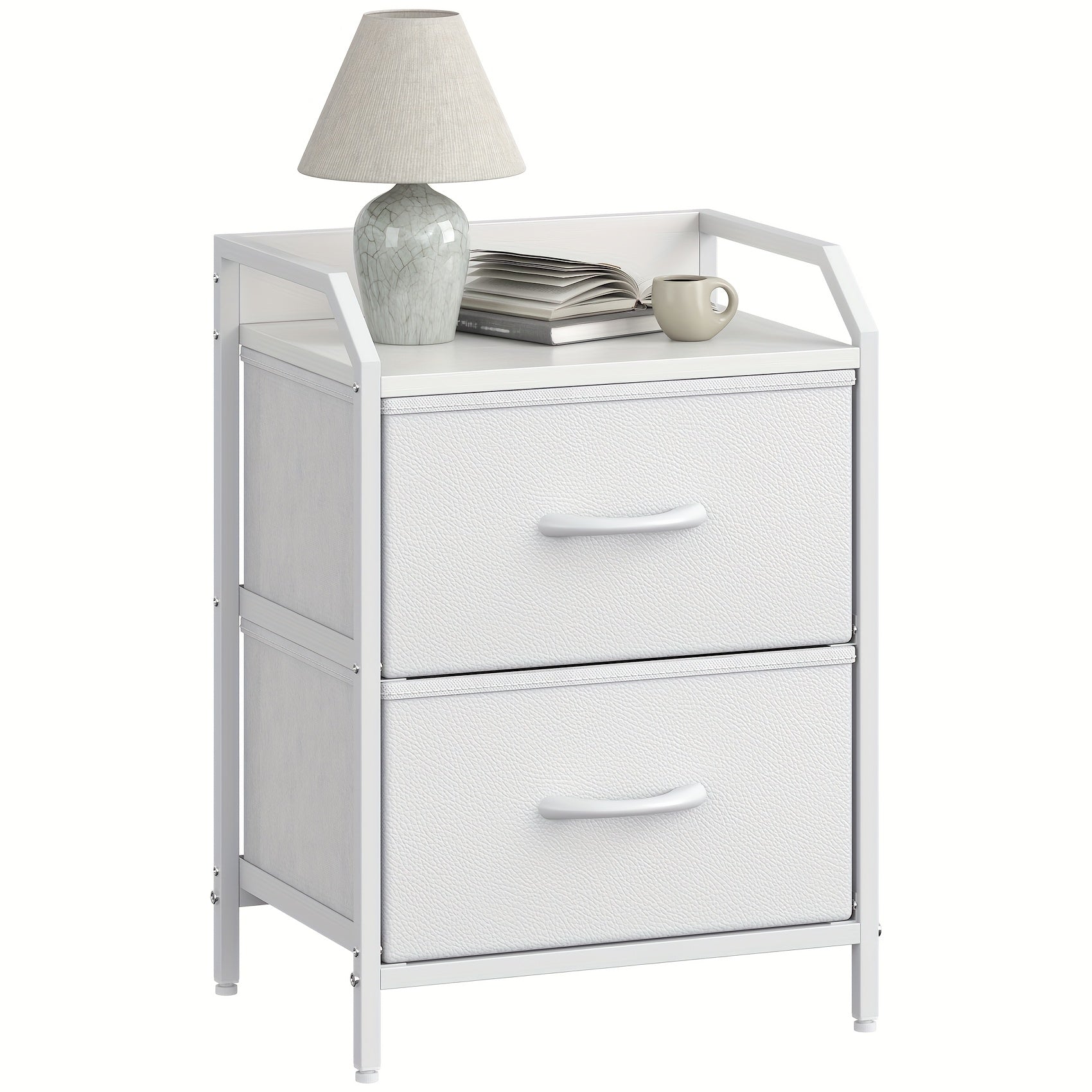 Bedside Table with Easy Assembly, Drawers Small Nightstand Bedroom, Chest - White option