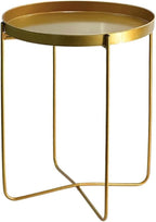 Bedside Table with Foldable, Non-Slip, Metal, Round Metal Folding Side Removable Tray - product gallery image 10