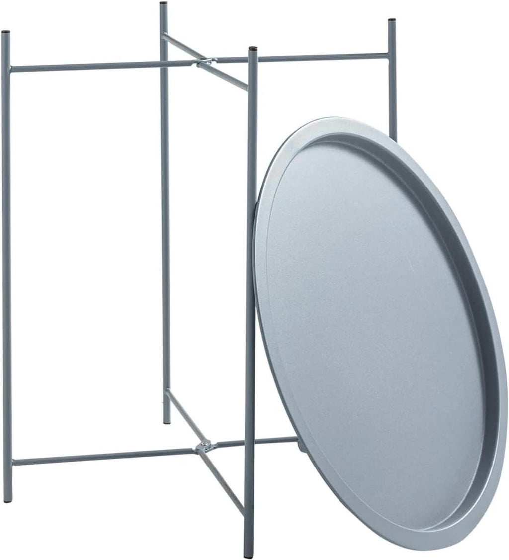Bedside Table with Foldable, Non-Slip, Metal, Round Metal Folding Side Removable Tray - product gallery image 12
