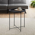 Bedside Table with Foldable, Non-Slip, Metal, Round Metal Folding Side Removable Tray - product gallery image 13