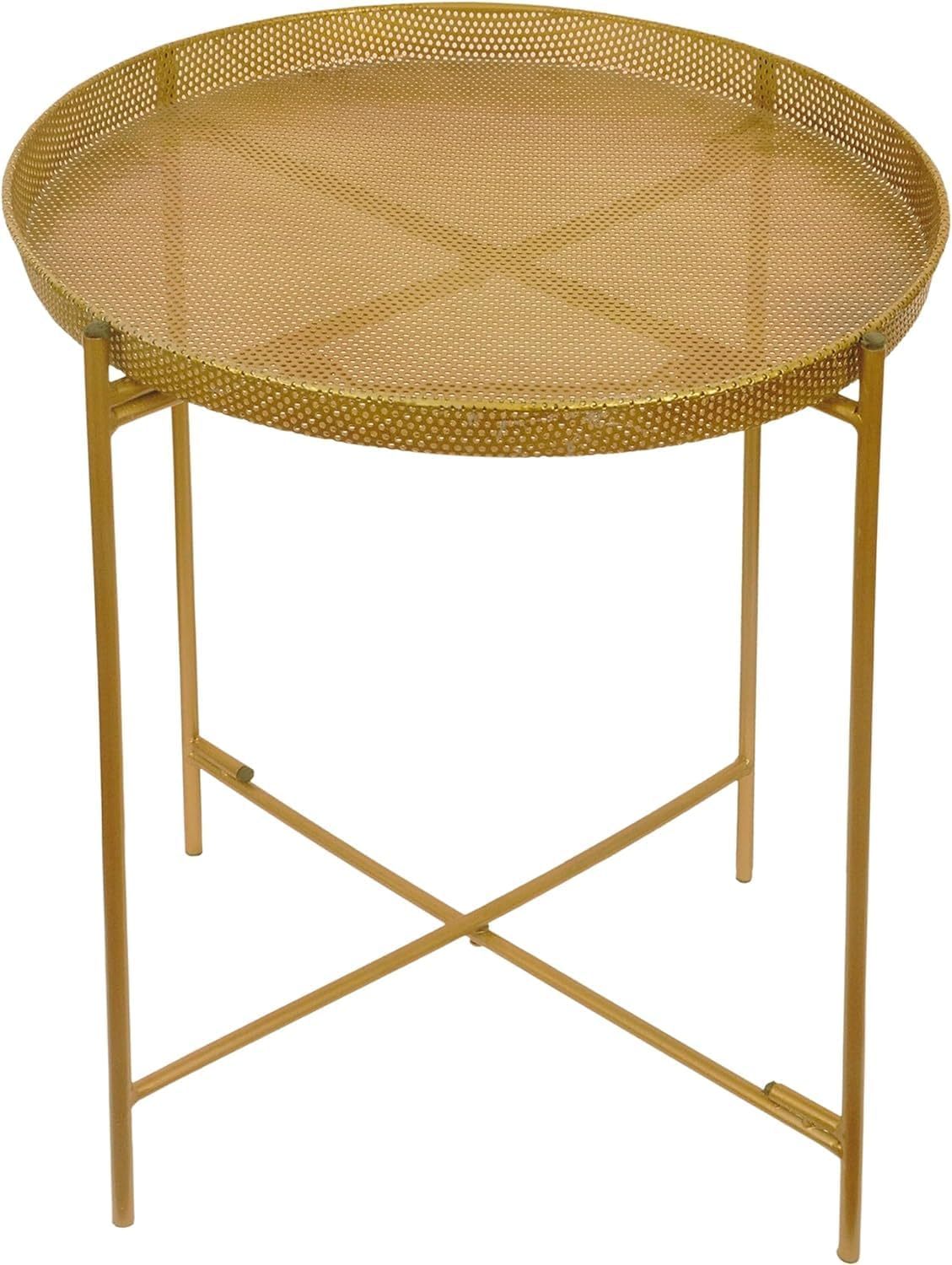 Bedside Table with Foldable, Non-Slip, Metal, Round Metal Folding Side Removable Tray - product gallery image 8