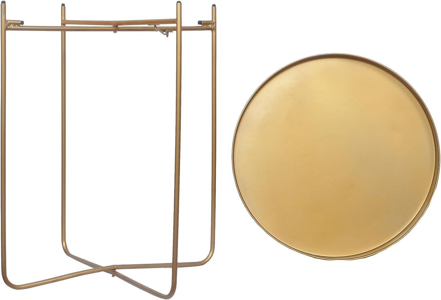 Bedside Table with Foldable, Non-Slip, Metal, Round Metal Folding Side Removable Tray - product gallery image 9