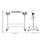 Bedside Table with Foldable, Wheels, 89cm, Metal, 1pc - product gallery image 3