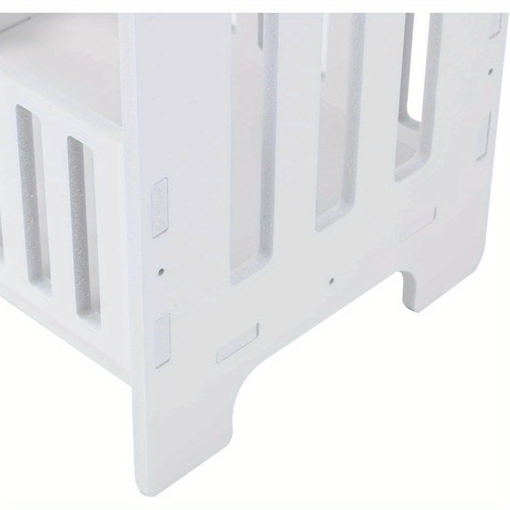 Bedside Table with Space-Saving, 40cm, Round Side Small White End Storage - product gallery image 14