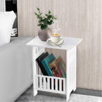 Bedside Table with Space-Saving, 40cm, Round Side Small White End Storage - product gallery image 3