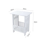 Bedside Table with Space-Saving, 40cm, Round Side Small White End Storage - product gallery image 5