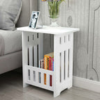 Bedside Table with Space-Saving, 40cm, Round Side Small White End Storage - product gallery image 6