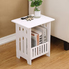 Bedside Table with Space-Saving, 40cm, Round Side Small White End Storage - product gallery image 7