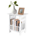 Bedside Table with Space-Saving, 40cm, Round Side Small White End Storage