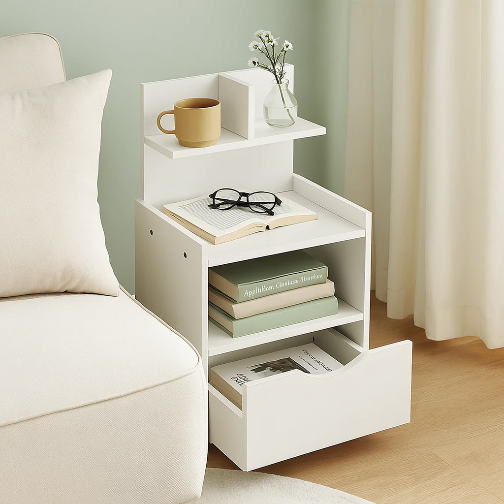 Bedside Table with Space-Saving, 5cm, Wood for living rooms - product gallery image 7
