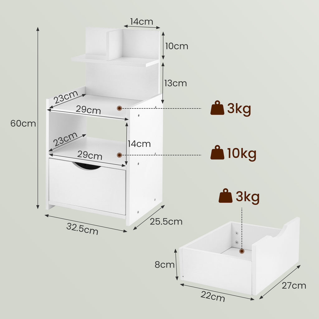 Bedside Table with Space-Saving, 5cm, Wood for living rooms - product gallery image 9