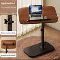 Bedside Table with Space-Saving, Adjustable Height, Metal, Wood