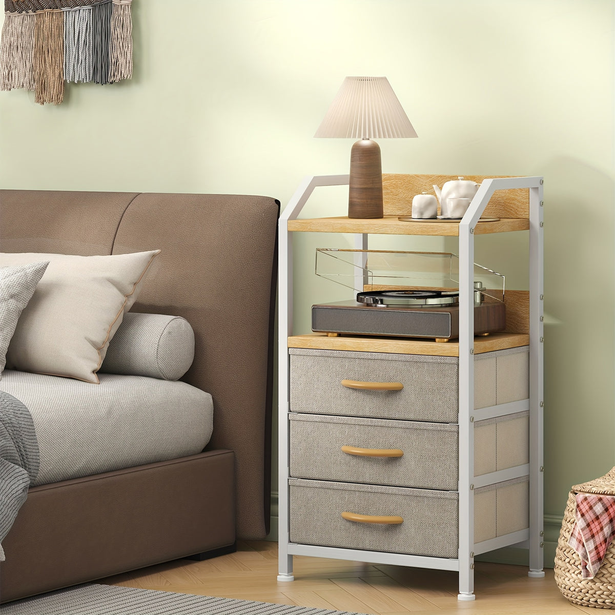 Bedside Table with Space-Saving, Easy Assembly, Freestanding - product gallery image 5
