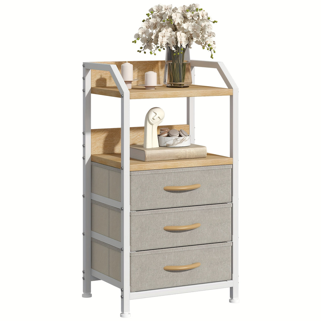 Bedside Table with Space-Saving, Easy Assembly, Freestanding