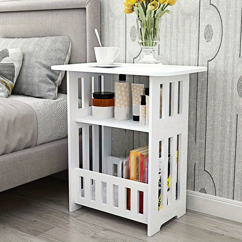 Bedside Table with Space-Saving, Easy Assembly, Metal - 60x33x24cm option