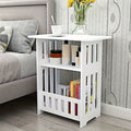 Bedside Table with Space-Saving, Easy Assembly, Metal - 60x33x24cm option