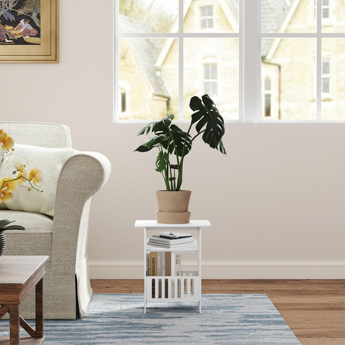 Bedside Table with Space-Saving, Easy Assembly, Metal - product gallery image 7