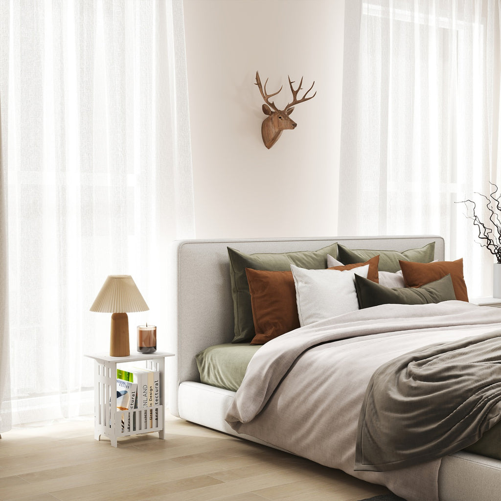Bedside Table with Space-Saving, Easy Assembly, Metal - product gallery image 9