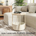 Bedside Table with Space-Saving, Easy Assembly, Metal, Glass
