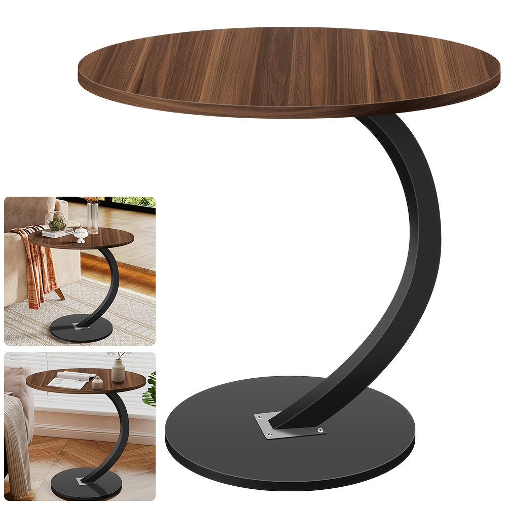 Bedside Table with Space-Saving, Easy Assembly, Metal, Walnut - Walnut option