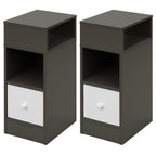 Bedside Table with Space-Saving, Easy Assembly, Wood - Dark Gray, 2pcs option