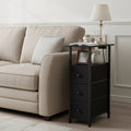 Bedside Table with Space-Saving, Metal, 1pc, 2pc for bedrooms - Black-1Pc option