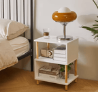 Bedside Table with Space-Saving, S-Shaped Side 3-Tier Open Shelf Modern - product gallery image 13