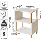 Bedside Table with Space-Saving, S-Shaped Side 3-Tier Open Shelf Modern - product gallery image 15