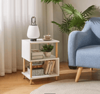 Bedside Table with Space-Saving, S-Shaped Side 3-Tier Open Shelf Modern - product gallery image 17