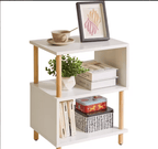 Bedside Table with Space-Saving, S-Shaped Side 3-Tier Open Shelf Modern - product gallery image 21
