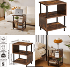 Bedside Table with Space-Saving, S-Shaped Side 3-Tier Open Shelf Modern - product gallery image 23