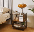 Bedside Table with Space-Saving, S-Shaped Side 3-Tier Open Shelf Modern - product gallery image 24