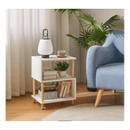 Bedside Table with Space-Saving, S-Shaped Side 3-Tier Open Shelf Modern - product gallery image 5