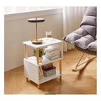 Bedside Table with Space-Saving, S-Shaped Side 3-Tier Open Shelf Modern - product gallery image 6