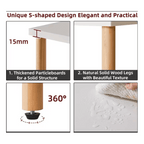 Bedside Table with Space-Saving, S-Shaped Side 3-Tier Open Shelf Modern - product gallery image 7