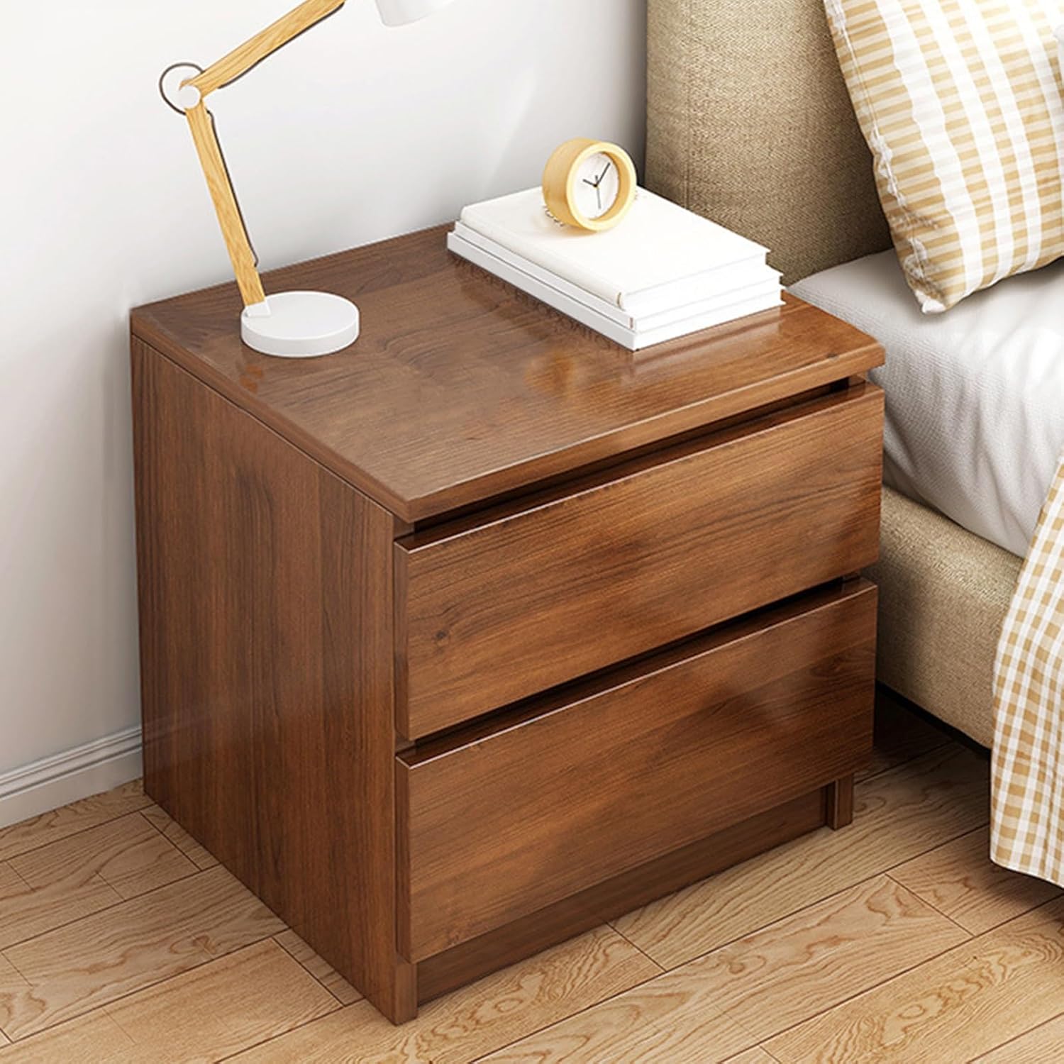 Bedside Table with Wood, 32x30x41cm, Wooden Drawers Compact Nightstand Side Storage - product gallery image 2