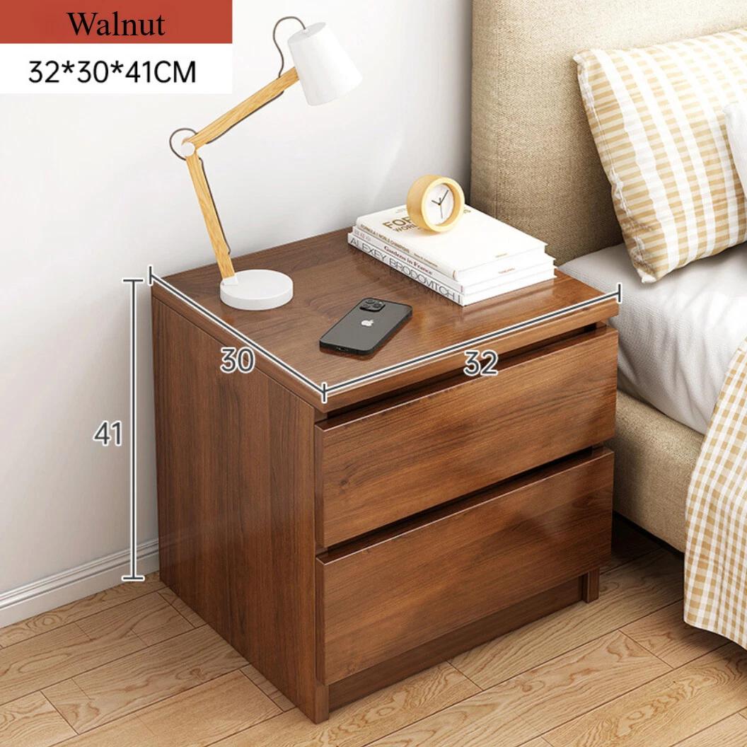 Bedside Table with Wood, 32x30x41cm, Wooden Drawers Compact Nightstand Side Storage - product gallery image 3
