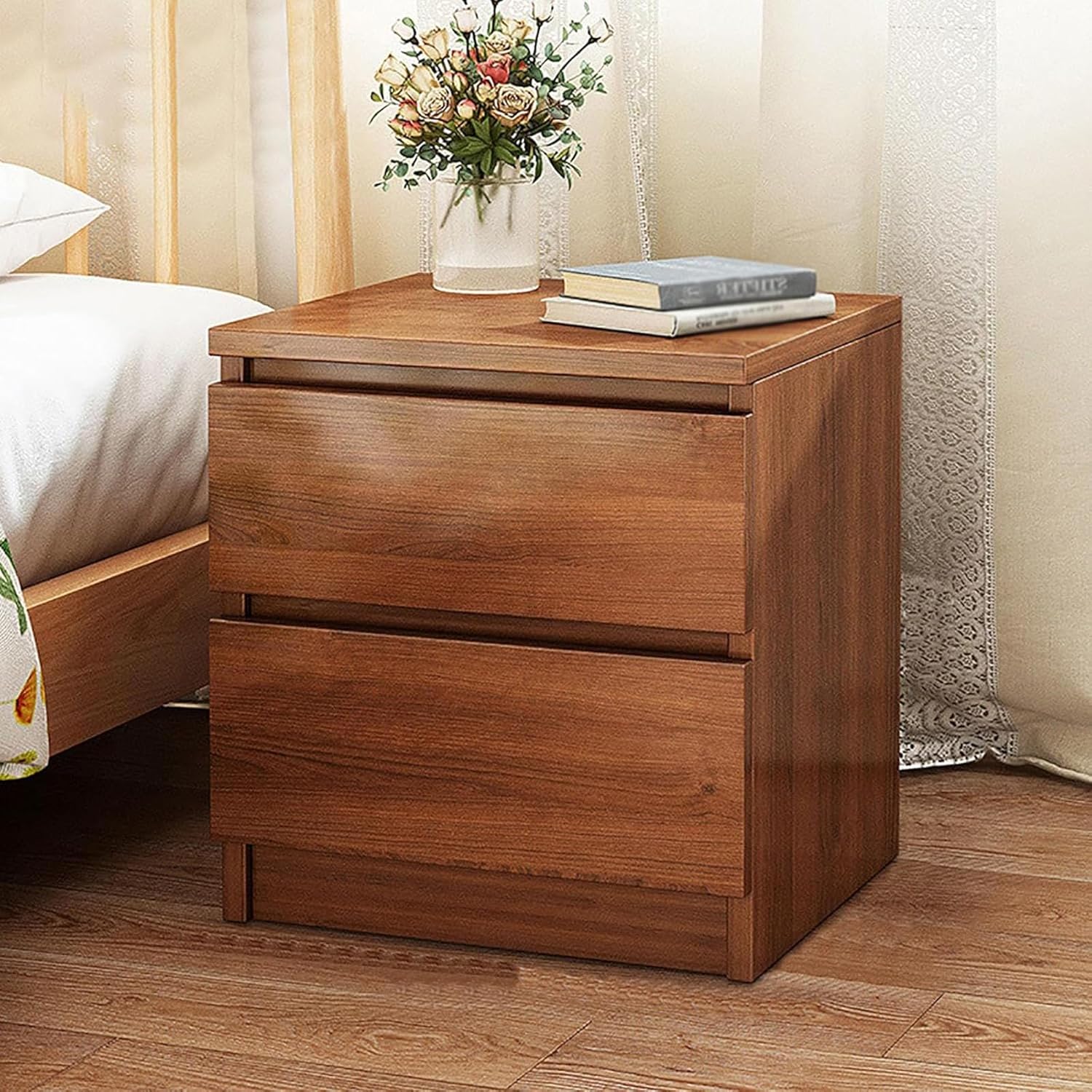 Bedside Table with Wood, 32x30x41cm, Wooden Drawers Compact Nightstand Side Storage - product gallery image 4