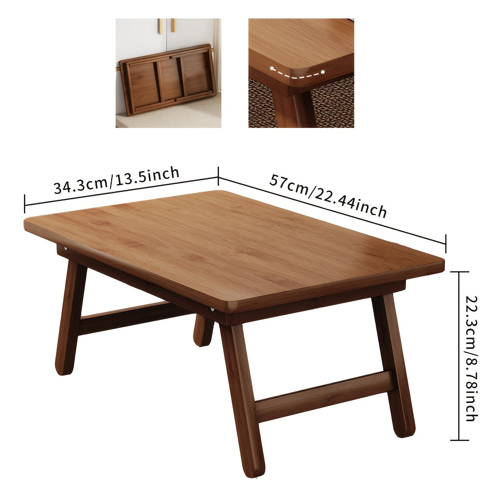Bedside Table with Wood, Japanese Style Low Coffee Lift-Top, Solid - 57.0*34.29*22.3cm option