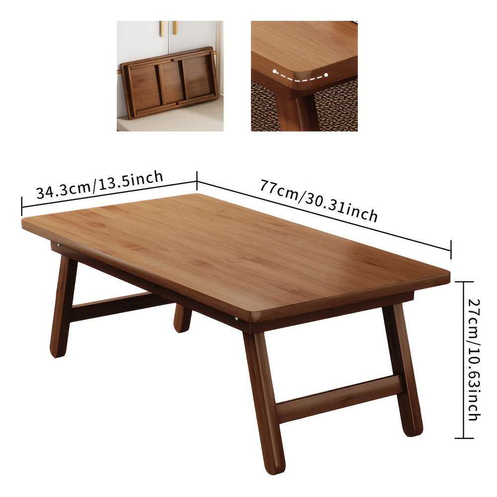 Bedside Table with Wood, Japanese Style Low Coffee Lift-Top, Solid - 76.99*34.29*27.0cm option