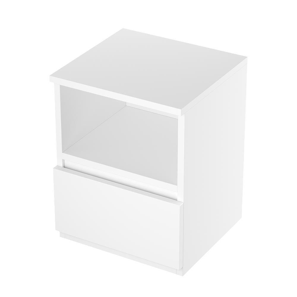 Bedside Table with Wood, Single Drawer-32x30x41cm, Narrow Drawer Open Shelf Slim Wood - product gallery image 6