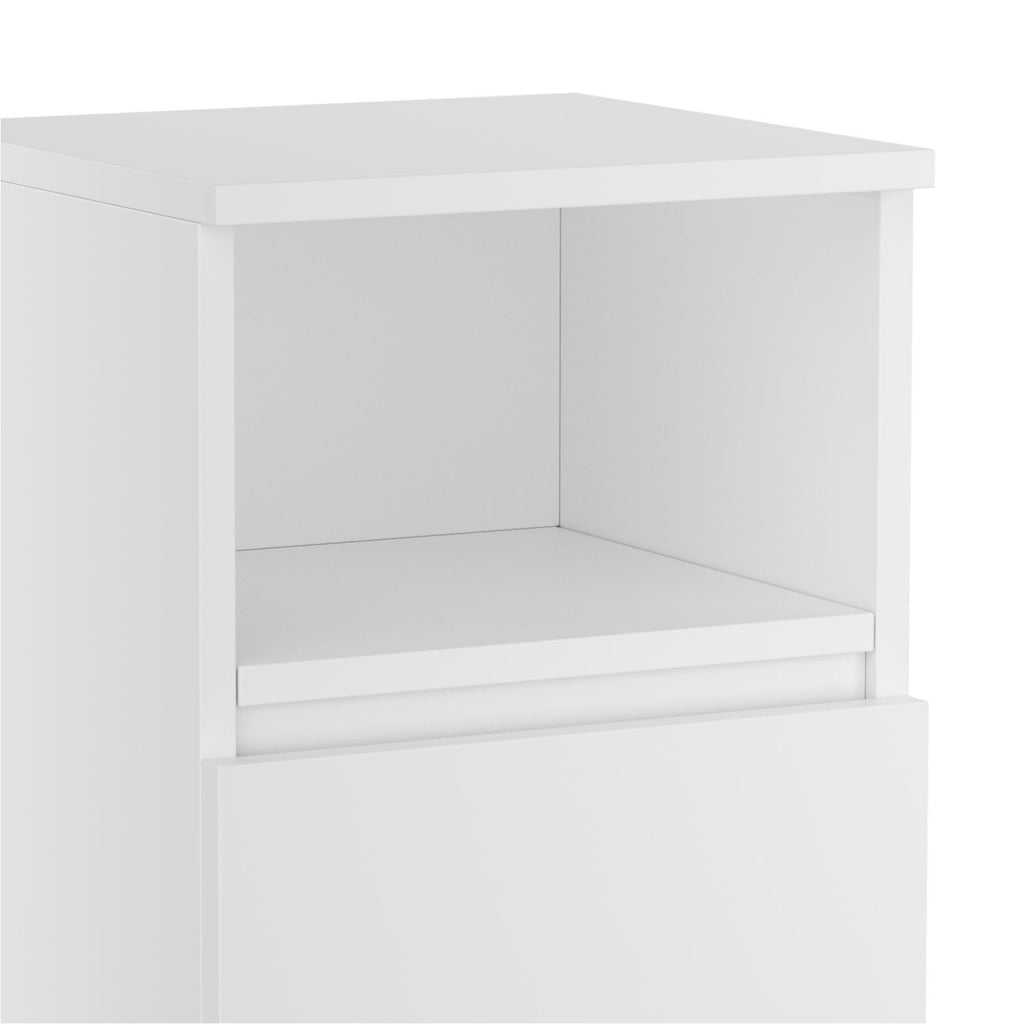 Bedside Table with Wood, Single Drawer-32x30x41cm, Narrow Drawer Open Shelf Slim Wood - product gallery image 7