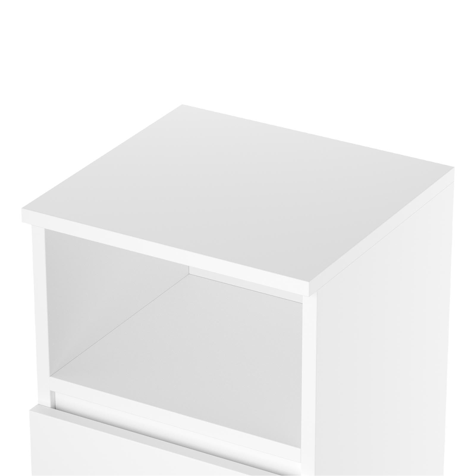 Bedside Table with Wood, Single Drawer-32x30x41cm, Narrow Drawer Open Shelf Slim Wood - product gallery image 8